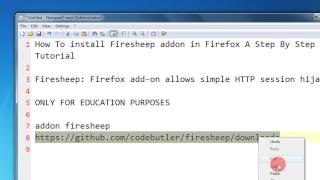 How To install Firesheep addon in Firefox A Step By Step Tutorial [upl. by Uah202]