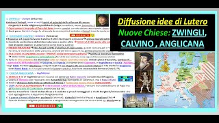 ZWINGLI CALVINO E CHIESA ANGLICANA  riassunto semplice storia [upl. by Buseck]