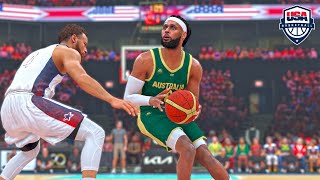 NBA 2K24 Olympics Mode  USA vs AUSTRALIA Exhibition 4th QTR Highlights [upl. by Pinto866]