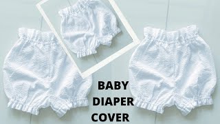 SIMPLE BABY DIAPER COVER  BABY BLOOMER TUTORIAL  DIY BEGINNING SEWING [upl. by Gnaig]