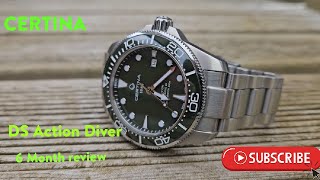 Certina Ds Action Diver 43mm 6 month review [upl. by Llehsim]