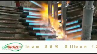 Flame brazing of aluminum AlSi12 with LINBRAZE brazepaste [upl. by Orman]