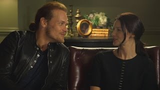 EXCLUSIVE Outlander Stars Sam Heughan and Caitriona Balfe Play Two Truths and a Lie [upl. by Nikkie568]