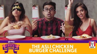 Gobble Trust Your TastebudsKFC Asli Chicken Burger ChallengeFtAhsaasFiltercopy Madhu Nayana [upl. by Iramaj717]