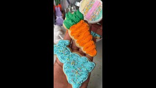 3 Easter Sugar Cookies Decorated with Tip 18 [upl. by Dayna944]