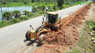 Processing Special Techniques Operator Grader Sany Spreading Red Gravel Building Foundation Roads [upl. by Jenelle]