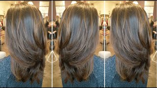 Quick amp Easy Medium Length Layered Haircut Tutorial for Women  Layered Cutting Techniques [upl. by Kimberley]