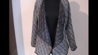 Tutoriel  Veste cardigan en maille bouclette partie 13 [upl. by Akinod90]