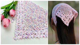 Crochet Floral Bandana Tutorial  Chenda DIY [upl. by Arhaz227]