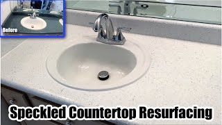 HOW TO REGLAZE A BATHROOM COUNTERTOP in a MULTI COLOR SPECKLED FINISH  COUNTERTOP REGLAZING [upl. by Danette]