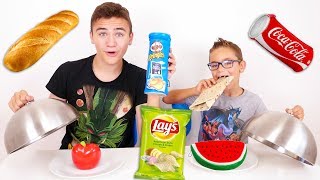 REAL FOOD VS BACK TO SCHOOL FOOD CHALLENGE  Fournitures Scolaires Comestibles [upl. by Nalyk]