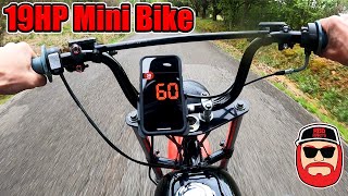 19HP 60MPH Fully Built MB200 Mini Bike Ride [upl. by Noremac]