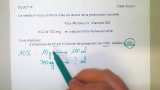 Calcul PM Medicament dosé à 10 [upl. by Euhc159]