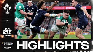 HIGHLIGHTS  ☘️ IRELAND V SCOTLAND 🏴󠁧󠁢󠁳󠁣󠁴󠁿  2024 GUINNESS MENS SIX NATIONS RUGBY [upl. by Abran]