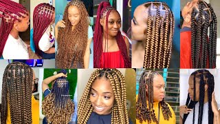 Knotless Box Braids Hairstyles for Black Women  Perfect Knotless Braids Hairstyles Styles [upl. by Tyoh]