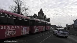 Tramvaie pe podul Stefan cel Mare Timisoara  ianuarie 2017 [upl. by Gombach39]