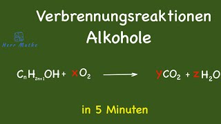 Verbrennungsreaktion der Alkohole [upl. by Coretta]