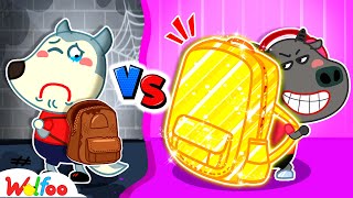 Wolfoo and Giant Backpack Blunders at School 🐺 Educational Cartoons for Kids 🤩 Wolfoo Kids Cartoon [upl. by Ecyak897]