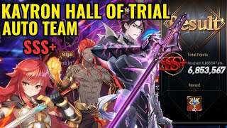 HALL OF TRIALS KAYRON AUTO TEAM SSS  EPIC SEVEN [upl. by Anaujait]