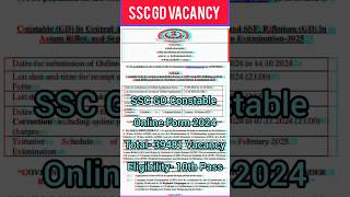 SSC gd vacancy 2024  ssc sscgd trending youtubeshorts shorts [upl. by Ratcliff381]