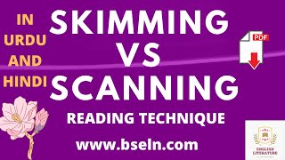 Skimming and Scanning Reading Techniques Explained In Urdu and Hindi With Book Notes [upl. by Allemaj374]