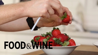 How to Hull Strawberries with a Straw  Mad Genius Tips  Food amp Wine [upl. by Evelyn]