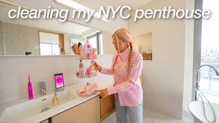 cleaning my NYC penthouse in less than 2 HOURS satisfying  NEW YORK CITY FASHION WEEK ep1 [upl. by Kloman]