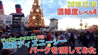 【平日なのに大混雑】人気アトラクション150分待ち！平日のクリスマスの東京ディズニーシーのパークを1周してみた [upl. by Atonsah]