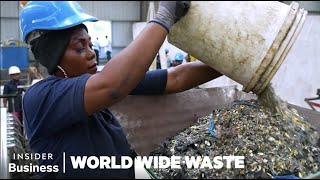 How Bricks Are Made From Plastic Trash  World Wide Waste  Insider Business [upl. by Aratahc]