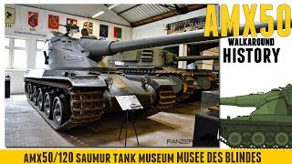 AMX50  Walkaround  history  Saumur Tank Museum [upl. by Eirbua]