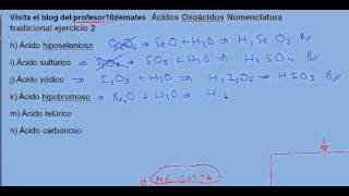 Formulación inorgánica 50 Ácidos Oxoácidos Nomenclatura tradicional ejercicio 2b [upl. by Ynogoham477]