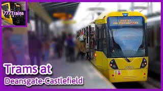 Trams at DeansgateCastlefield  Manchester Metrolink  777Trains [upl. by Perretta]