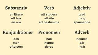 Grammatik  Lektion 1 Ordklasser [upl. by Eisinger]