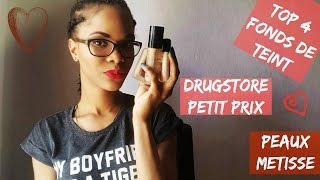 REVUE top 4 fonds de teint DRUGSTORE petit prix peaux métisse tainasobeauty [upl. by Benzel]