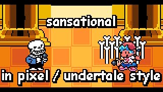 Sansational in Pixel  FNF Indie Cross  Undertale Style Pacifist Route [upl. by Hirai]