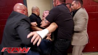 Security restrains a seething Dean Ambrose Raw Sept 22 2014 [upl. by Akire756]