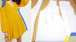 HOW TO DRAFT WRAP DRESS PATTERNS  KIM DAVE [upl. by Sabian195]