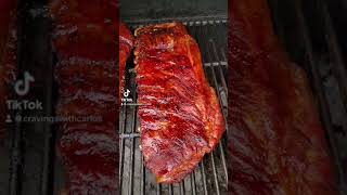 Candy Coated RIBS  BBQ  Smoked Meat short shorts cooking food foodie bbq [upl. by Joiner]