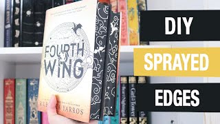 How to Spray Book Edges with a Cricut Stencil  Fourth Wing [upl. by Omrellug]