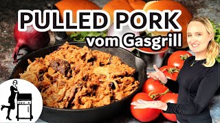 Pulled Pork vom Gasgrill  Schritt für Schritt Anleitung  Die Frau am Grill [upl. by Raouf]