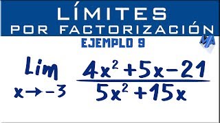 Solución de límites por factorización  Ejemplo 9 [upl. by Plerre]