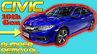 2016 2017 2018 Honda Civic Front Bumper Removal Replace install How to Remove Take Off 10th Gen X [upl. by Burhans]