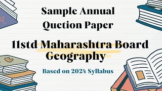 Sample Geography question paper 11std 2024 education [upl. by Emlyn]