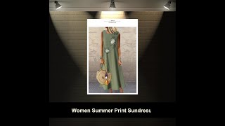 Women Summer Print Sundress [upl. by Nyliahs]