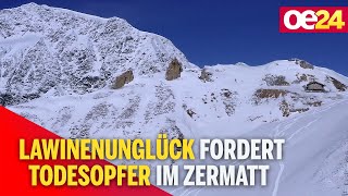 Lawinenunglück fordert Todesopfer im Zermatt [upl. by Nylhtiak]