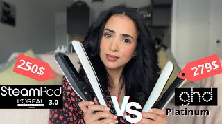 2023 Steampod 30 VS GHD Platinum  Tested on Curly Hair  HONEST REVIEW [upl. by Clippard]