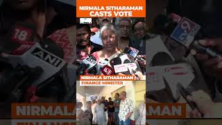 Elections2024 Finance Minister Nirmala Sitharaman Casts Vote In Bengaluru [upl. by Sabas]