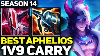 RANK 1 BEST APHELIOS IN THE WORLD 1V9 CARRY GAMEPLAY  League of Legends [upl. by Mic]