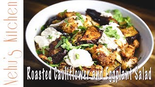 Roasted Cauliflower and Eggplant Salad  Healthy recipe  Clean Eating [upl. by Esilrahc]