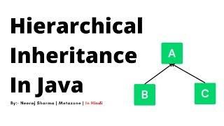 Hierarchical Inheritance in java  What is Hierarchical Inheritance in java In Hindi [upl. by Adieren]